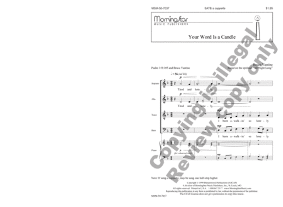 Your Word Is a Candle 4-Part scores gallery preview page 2
