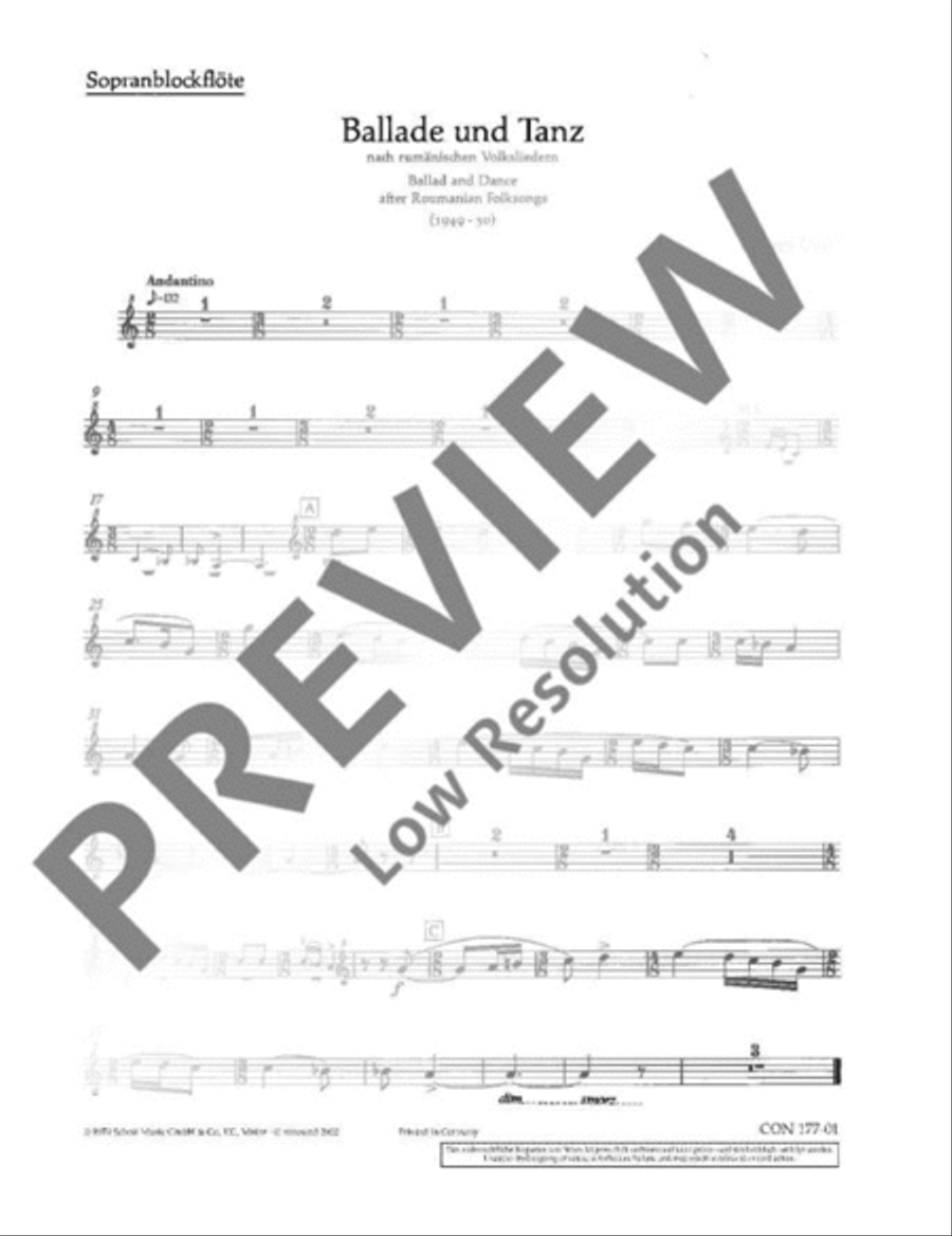 Ballade und Tanz Ballade und Tanz Soprano Recorder scores gallery preview page 2