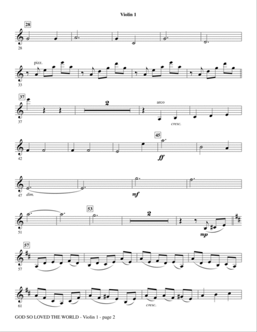 God So Loved The World Chamber Orchestra - Violin 1 Chamber Orchestra scores gallery preview page 2