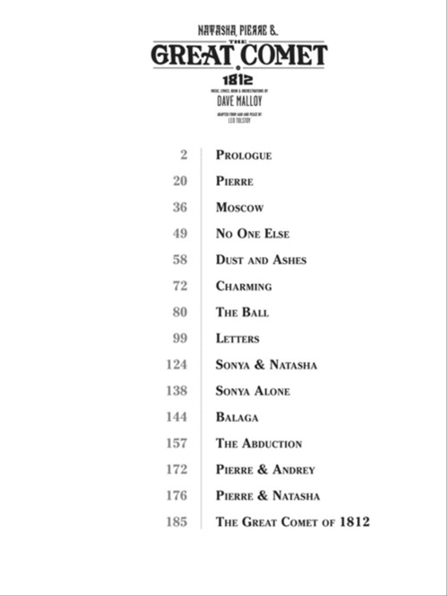 Natasha, Pierre & The Great Comet of 1812 Piano, Vocal scores gallery preview page 4