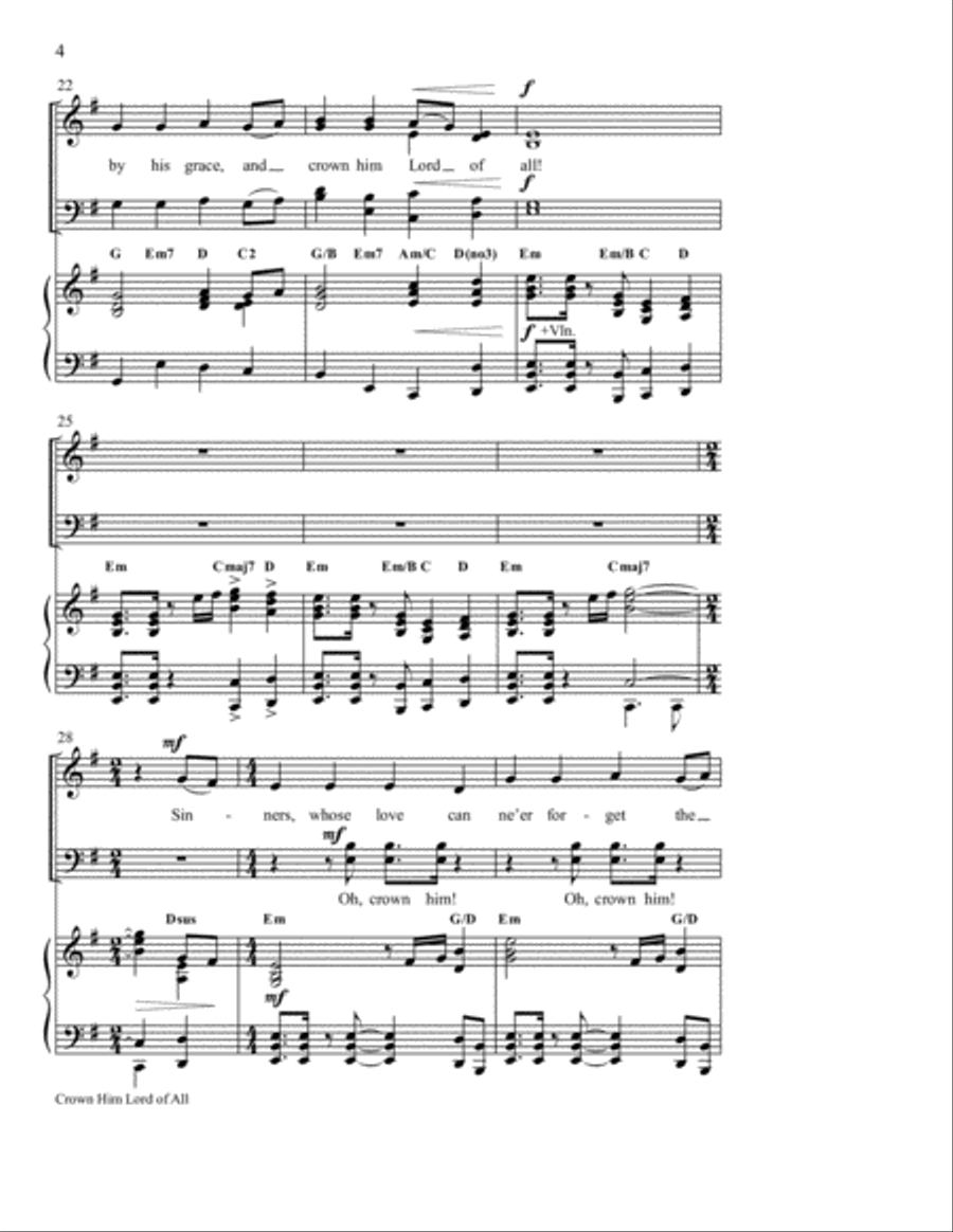 Crown Him Lord of All! 4-Part scores gallery preview page 4