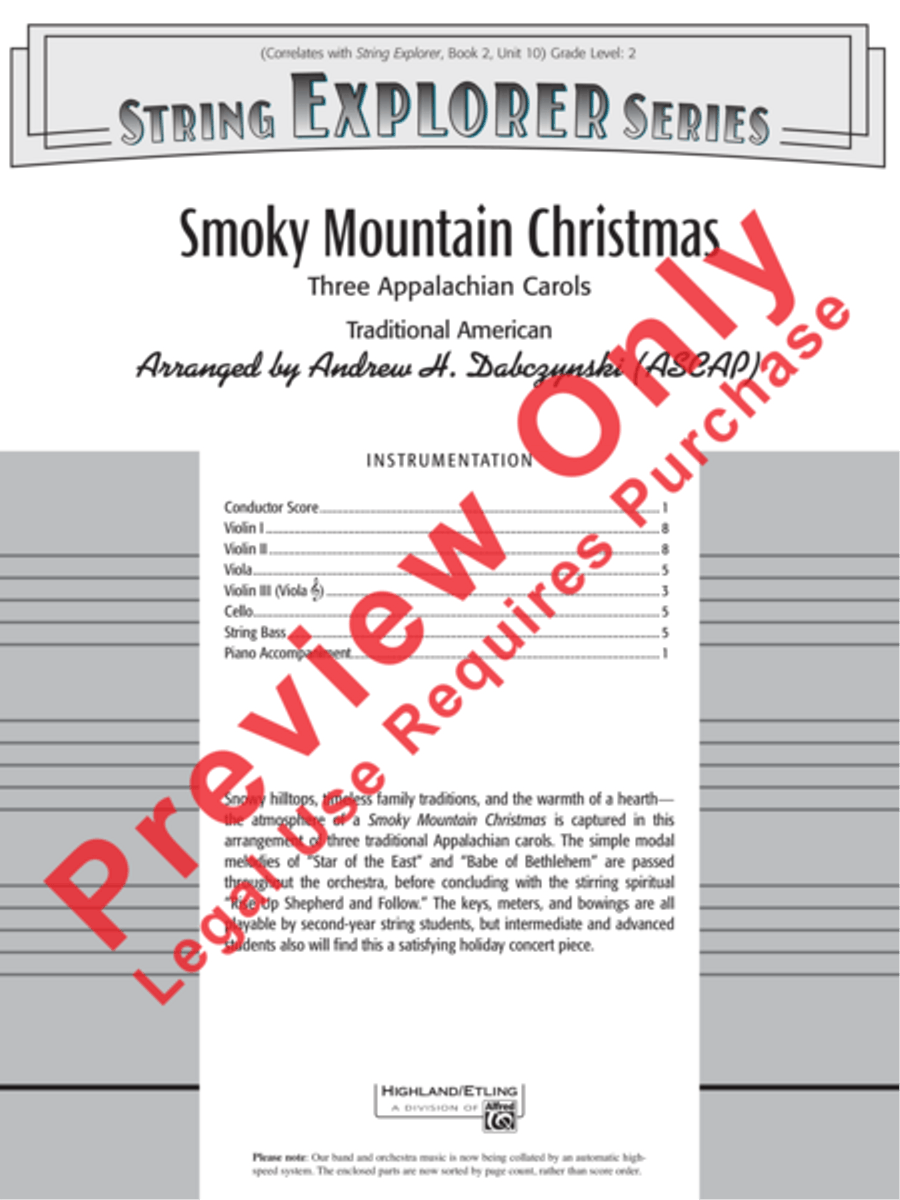 Smoky Mountain Christmas Smoky Mountain Christmas String Orchestra scores gallery preview page 2