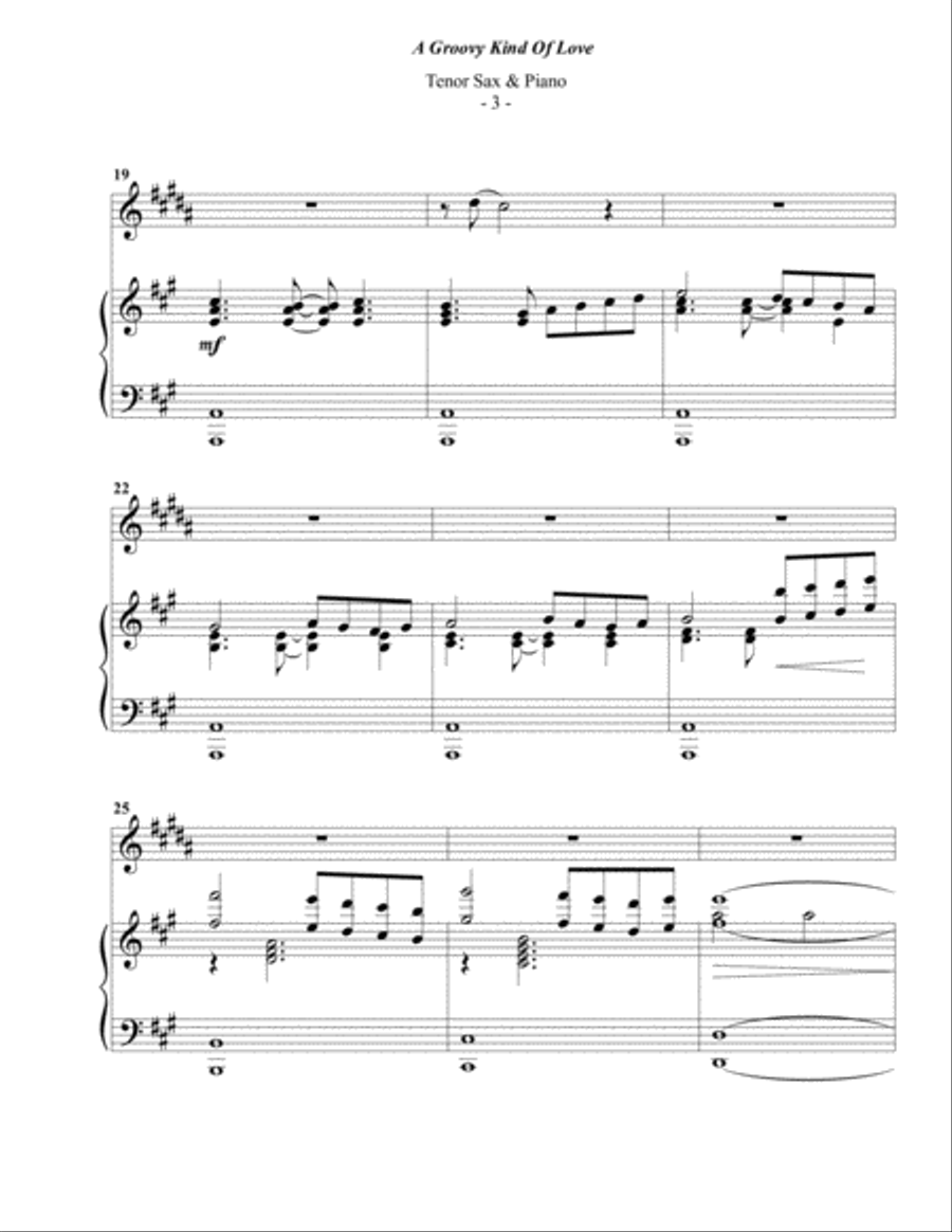 A Groovy Kind Of Love Tenor Saxophone scores gallery preview page 3