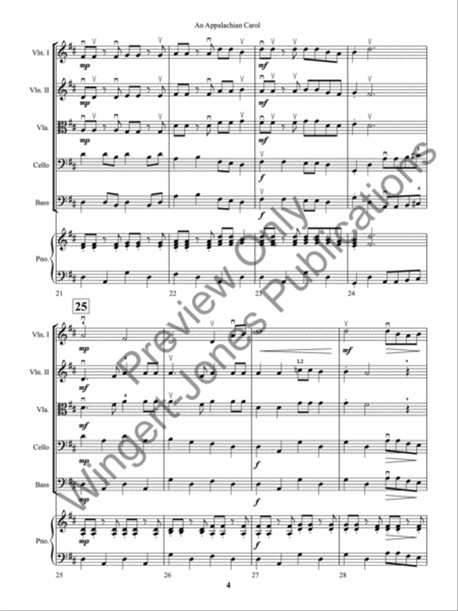 An Appalachian Carol String Orchestra scores gallery preview page 7