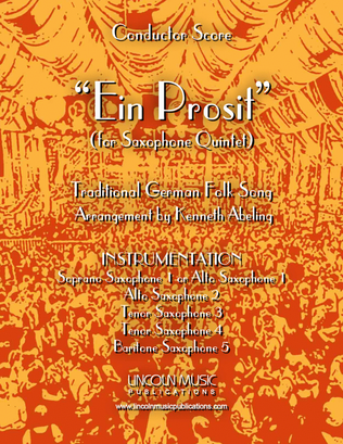 Book cover for Ein Prosit (for Saxophone Quintet SATTB or AATTB)
