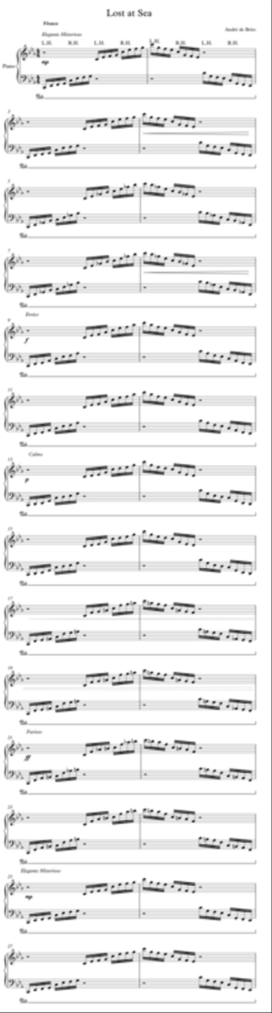 Lost Sea (Piano Study #1) Piano Method scores gallery preview page 1