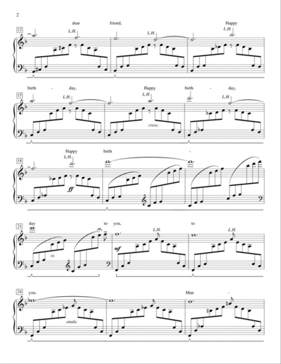 Happy Birthday To You (arr. William Gillock) Piano Method scores gallery preview page 2