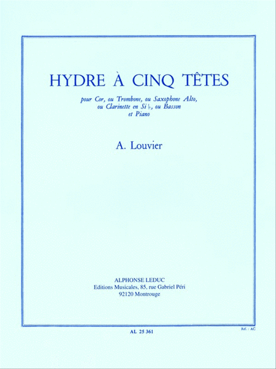 L'hydre A Cinq Tetes (saxophone-alto & Piano) Saxophone scores gallery preview page 1