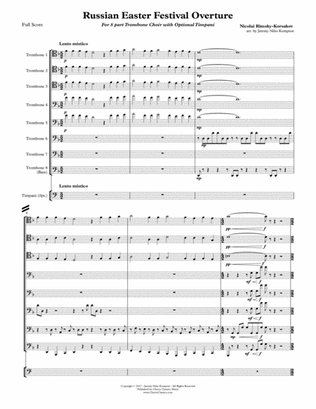 Russian Easter Festival Overture for 8-part Trombone Choir w. opt. Timpani