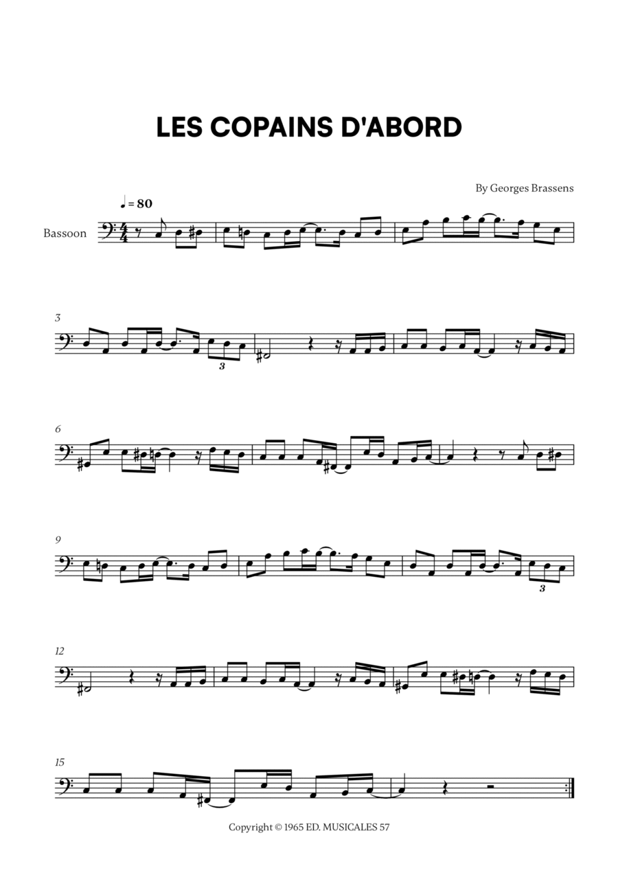 Les Copains D'abord Bassoon Solo scores gallery preview page 1