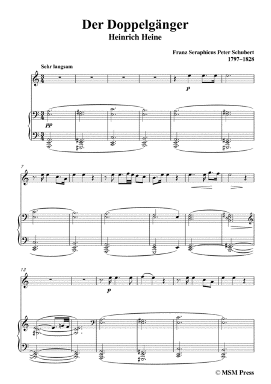 Schubert-Doppelgänger,for Flute and Piano Flute Solo scores gallery preview page 3