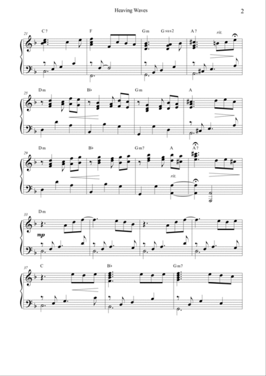 Heaving Waves - Piano Solo Piano Solo scores gallery preview page 3