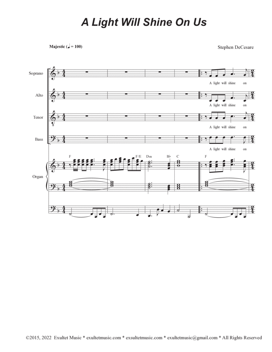 A Light Will Shine On Us (Vocal Quartet - (SATB) image number null