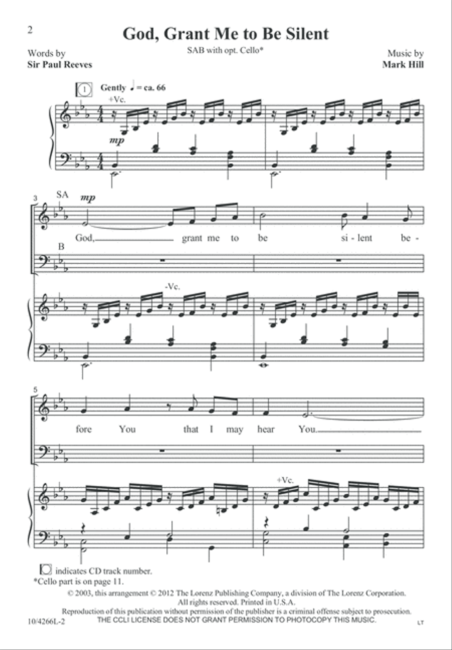 God, Grant Me to Be Silent 3-Part scores gallery preview page 2
