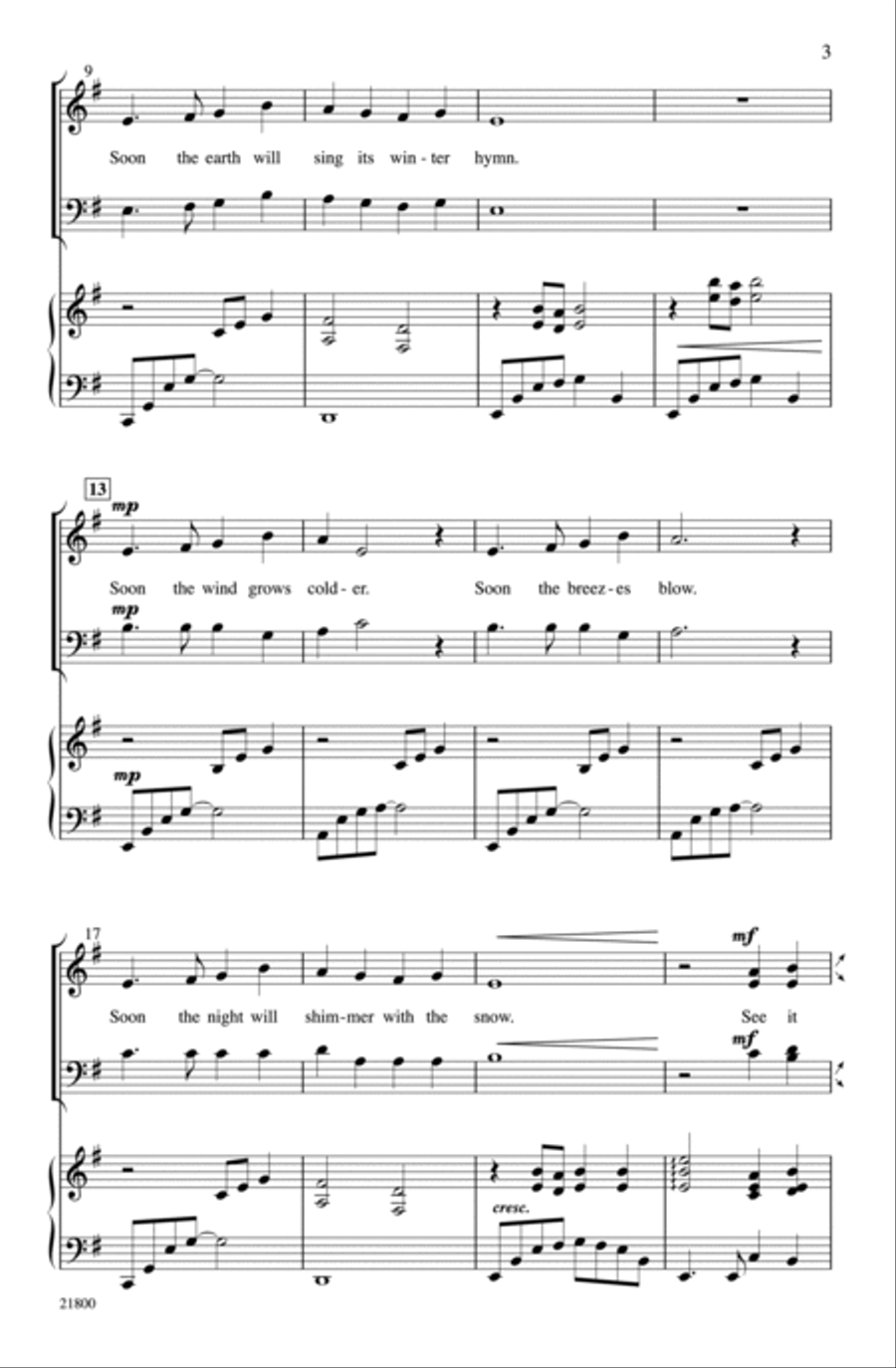 The Snow Begins to Fall 4-Part scores gallery preview page 13