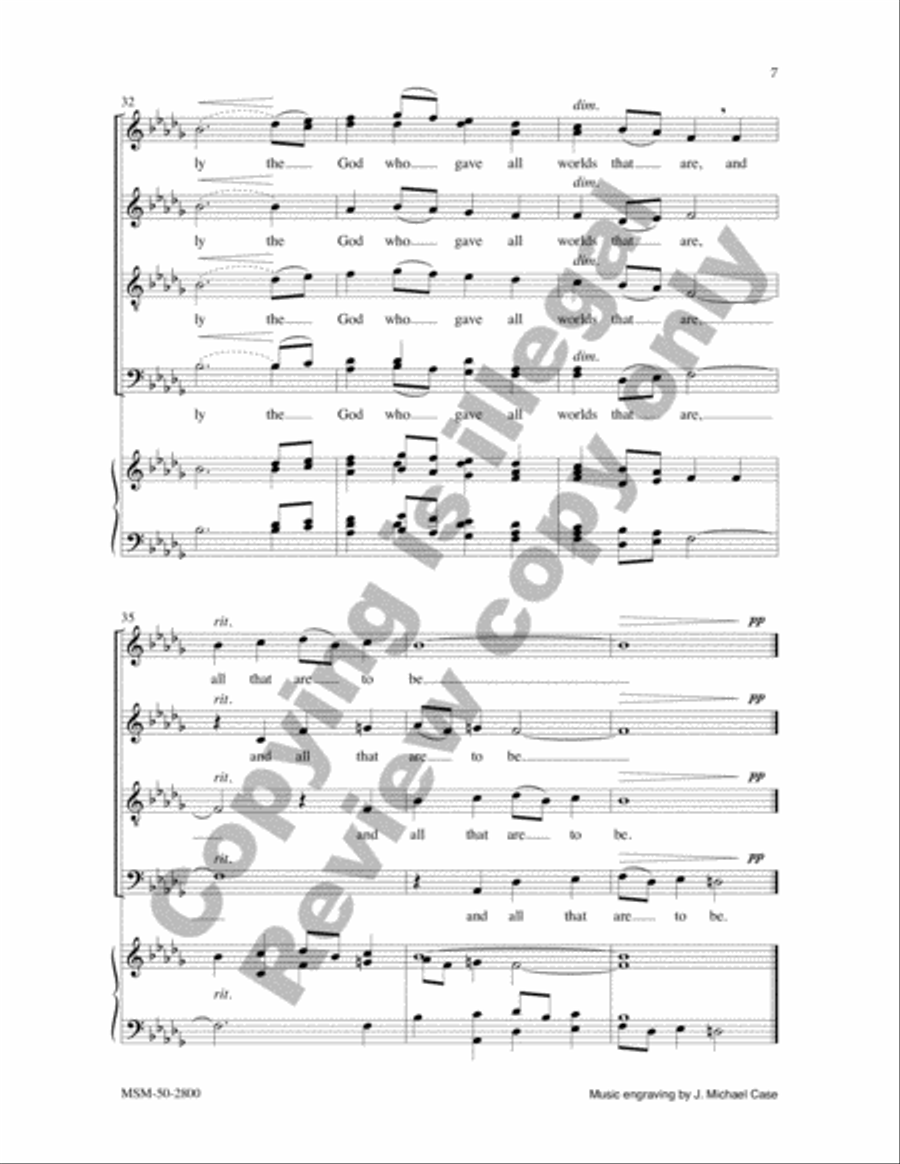 Awake, Awake, to Love and Work 4-Part scores gallery preview page 7