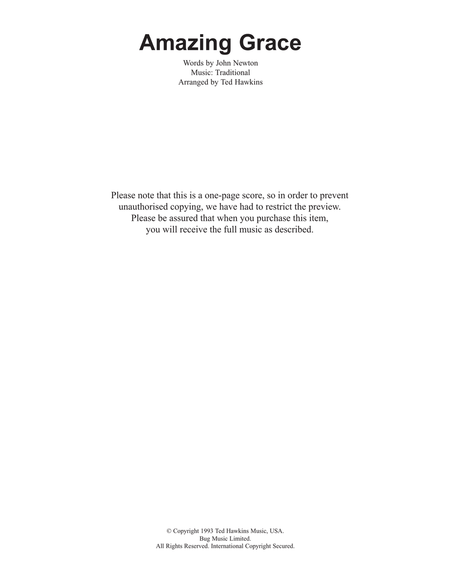 Amazing Grace Guitar scores gallery preview page 1