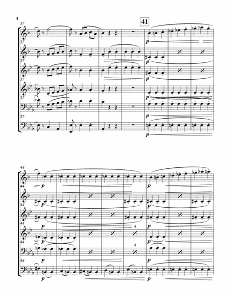 Ramsoe Brass Quartet No 3, 2nd mvt Brass Quartet scores gallery preview page 5
