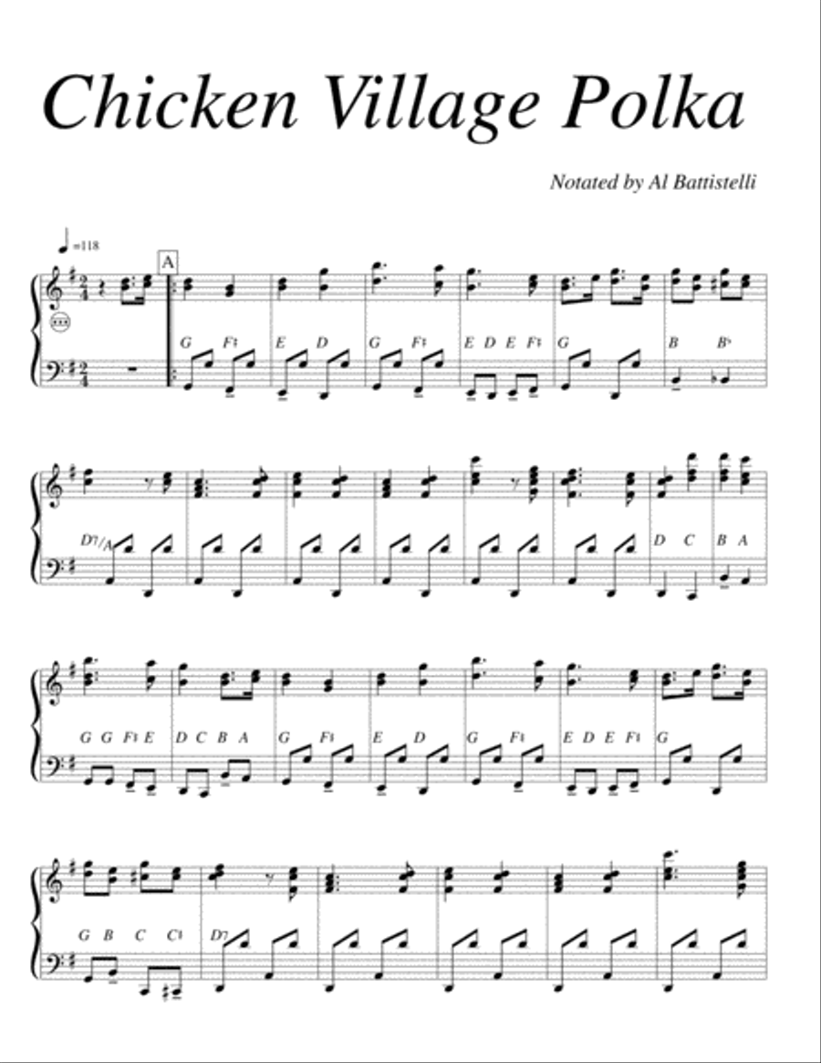Chicken Village Polka Accordion scores gallery preview page 1