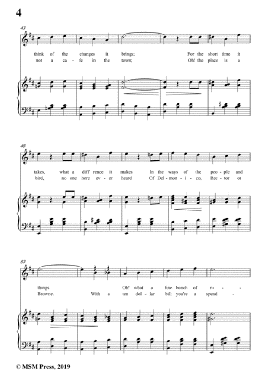 George M. Cohan-Forty-Five Minutes from Broadway,in D Major,for Voice&Piano Voice scores gallery preview page 6