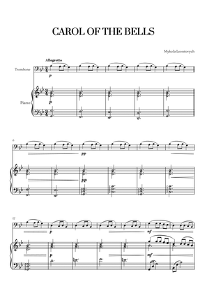 Carol of the Bells (Very Easy/Beginner) (for Trombone and Piano)