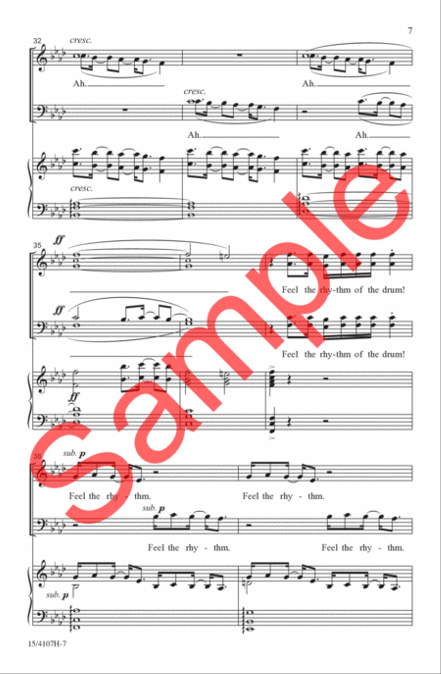 The Rhythm of the Drum The Rhythm of the Drum 4-Part scores gallery preview page 7