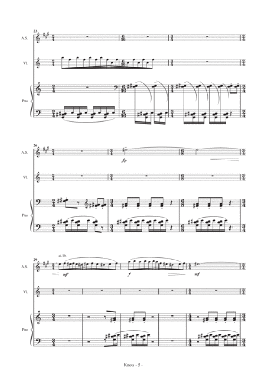 Knots Alto Saxophone scores gallery preview page 5
