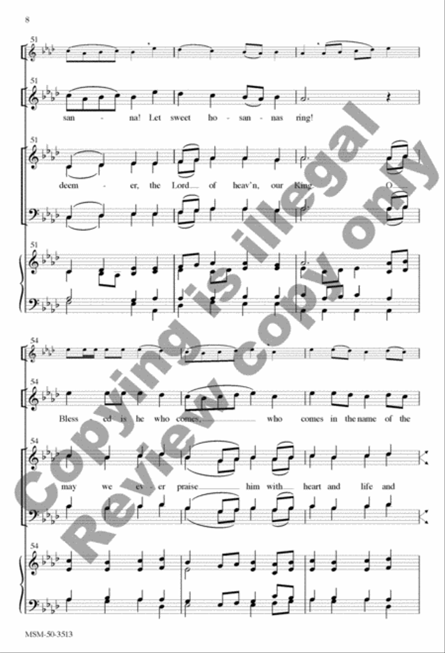 Hosanna, Hosanna! Hosanna, Hosanna! 4-Part scores gallery preview page 8