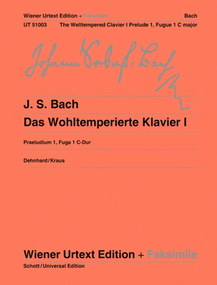 Book cover for Bach - Prelude And Fugue No 1 C Urtext With Facsimile