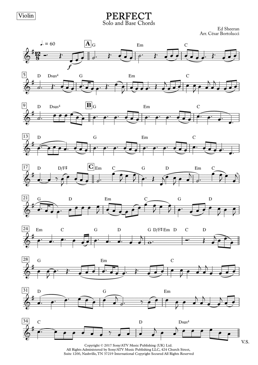Perfect Violin Solo scores gallery preview page 1