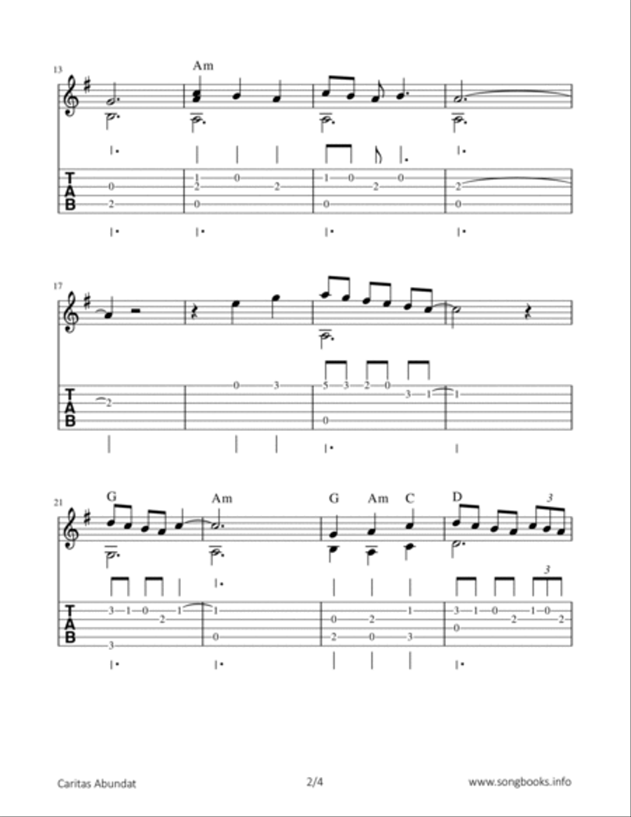 Caritas Abundat Classical Guitar scores gallery preview page 2