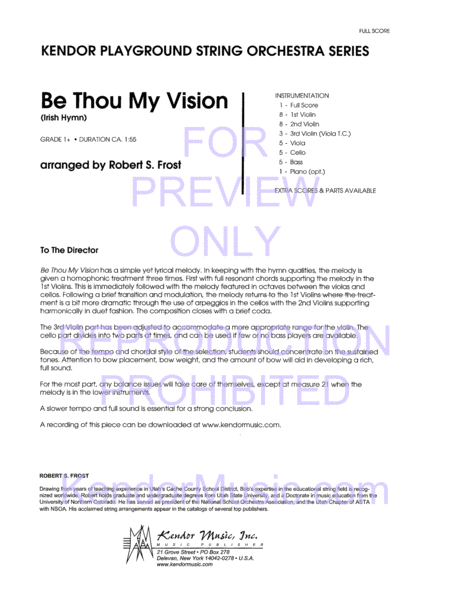 Be Thou My Vision (Irish Hymn) (Full Score)