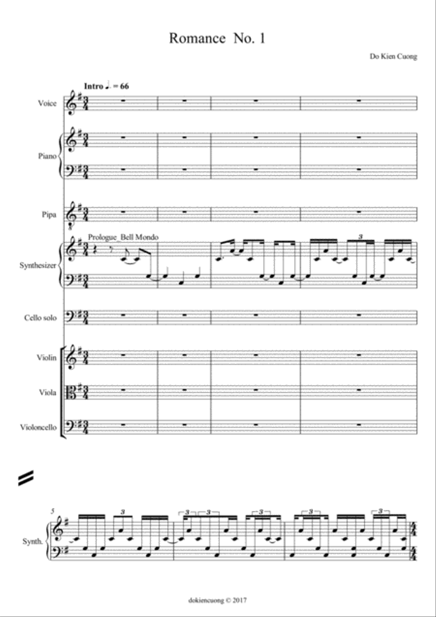 Do Kien Cuong - Romance No.1 Chamber Orchestra scores gallery preview page 2