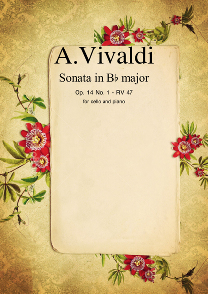 Sonata in Bb major Op.14 No.1 by Antonio Vivaldi for cello and piano