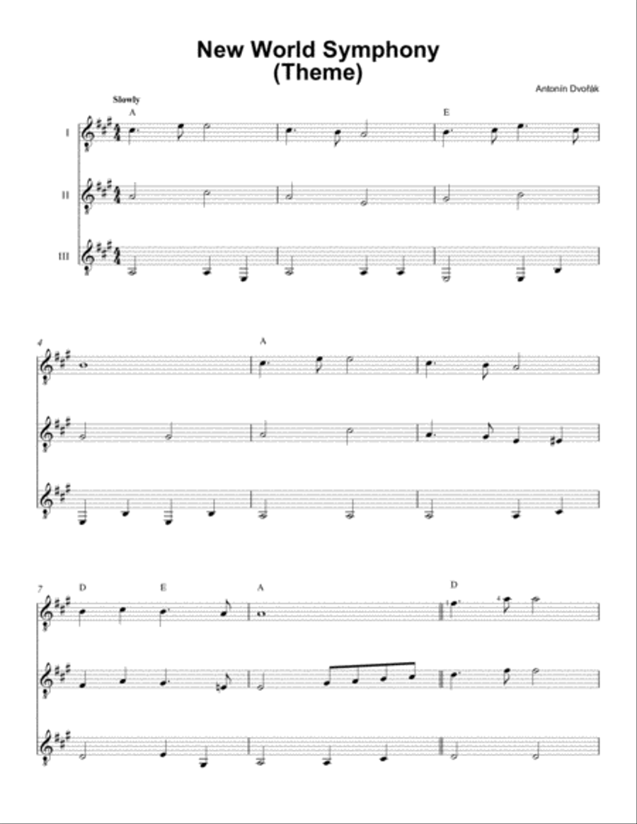 Theme from New World Symphony Small Ensemble scores gallery preview page 1