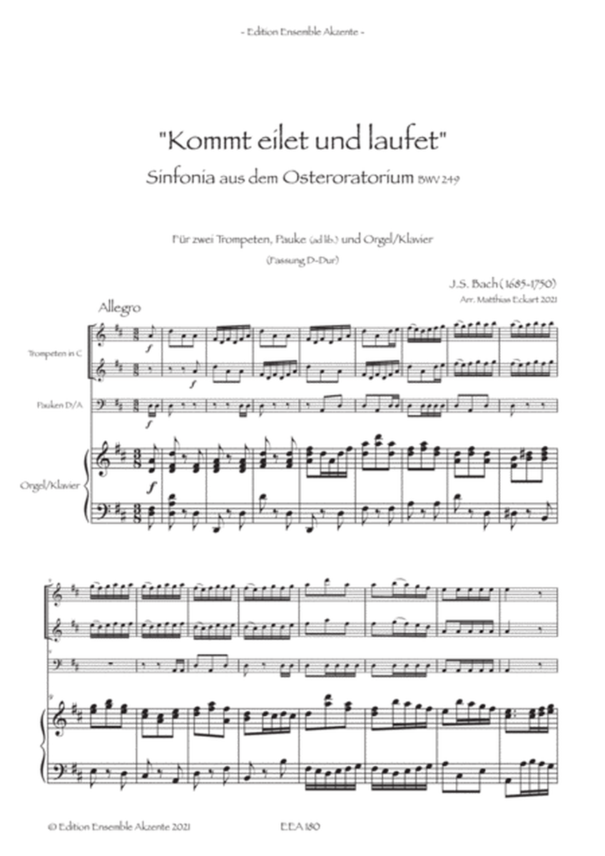 Sinfonia from Easter Oratorium BWV 249 - arrangement for two trumpets and organ