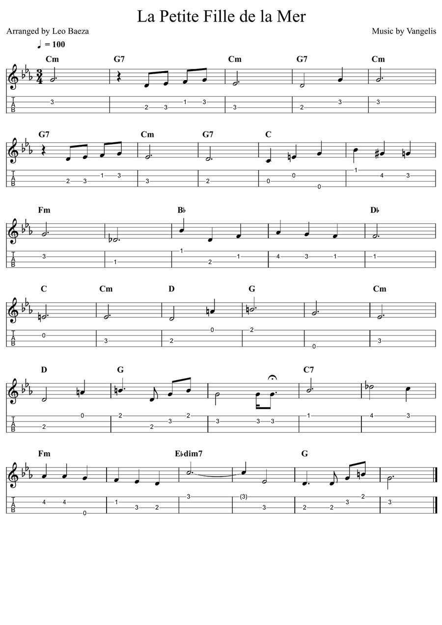 La Petite Fille De La Mer Ukulele scores gallery preview page 1