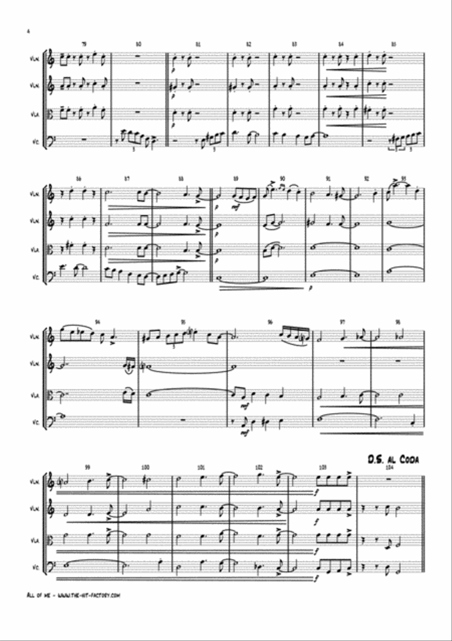 All Of Me String Quartet scores gallery preview page 4