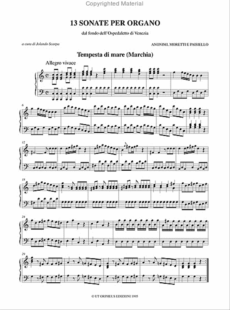 13 Sonatas for Organ from the collection of the Ospedaletto in Venice (I.R.E.) (second half of the 18th century) Organ scores gallery preview page 2