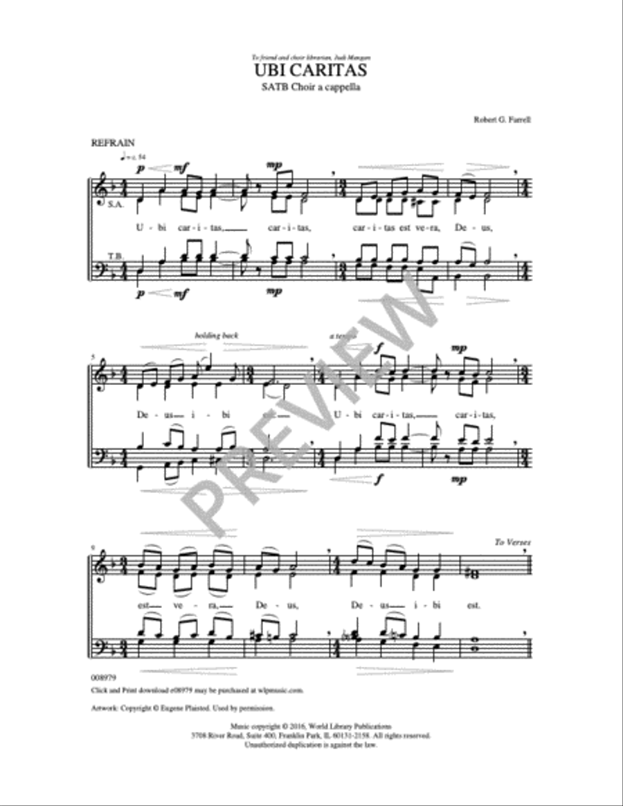 Ubi caritas 4-Part scores gallery preview page 5