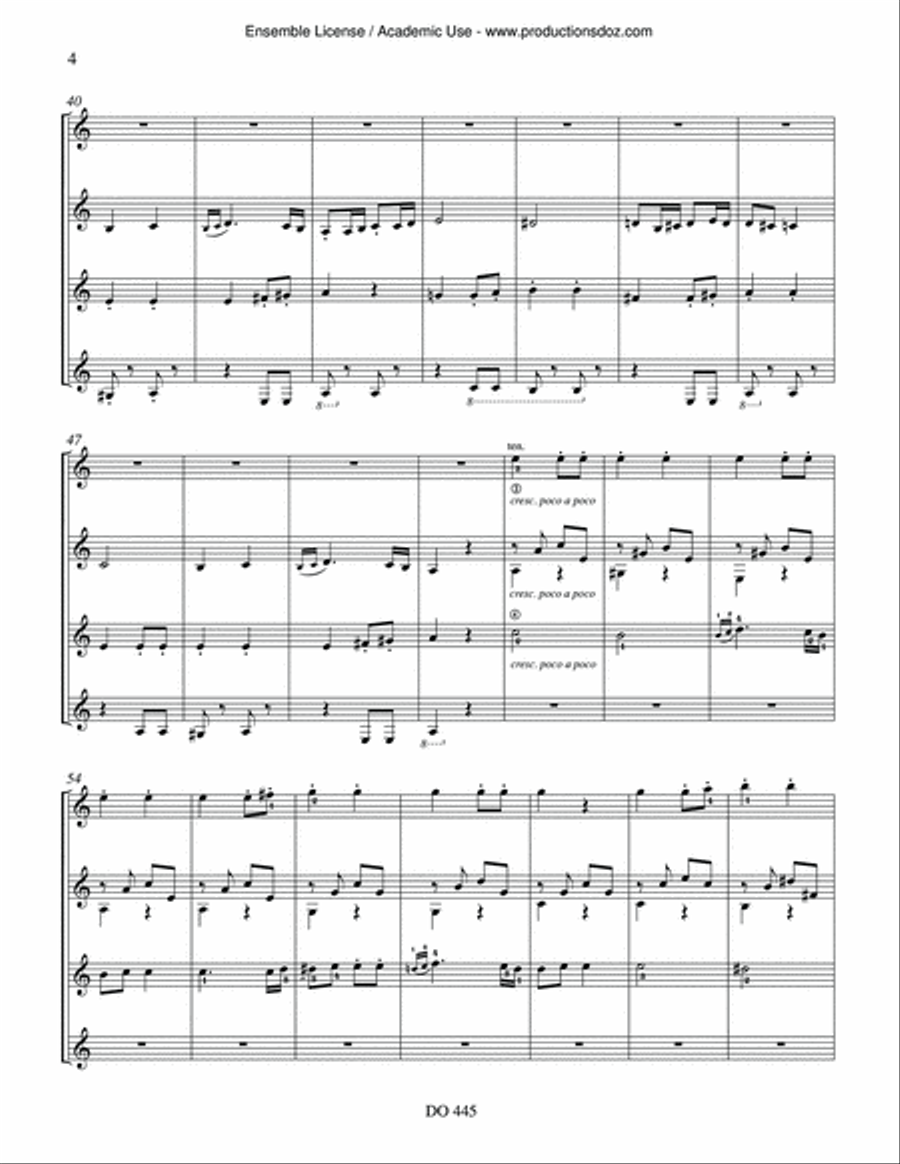 Symphony No. 7, IInd movement Guitar Ensemble scores gallery preview page 4