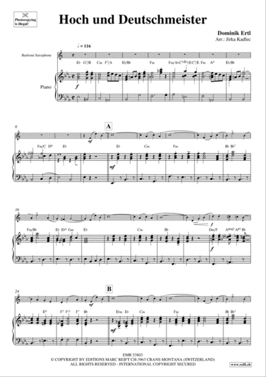 Hoch und Deutschmeister Baritone Saxophone scores gallery preview page 4