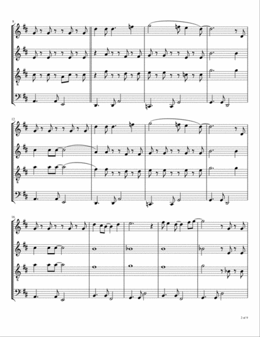 The Night Before Woodwind Quartet scores gallery preview page 3