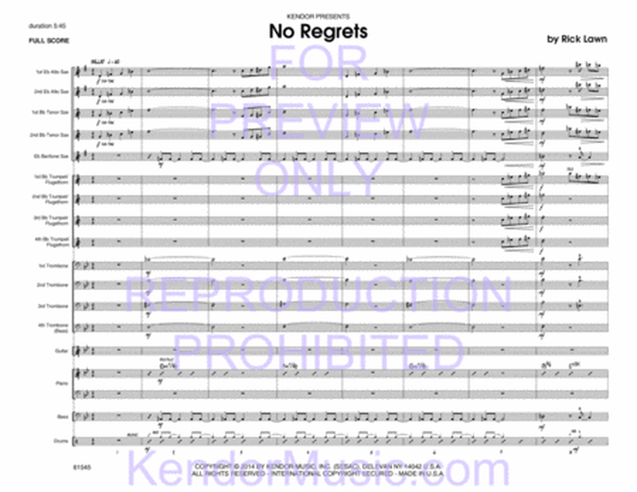 No Regrets (Full Score)