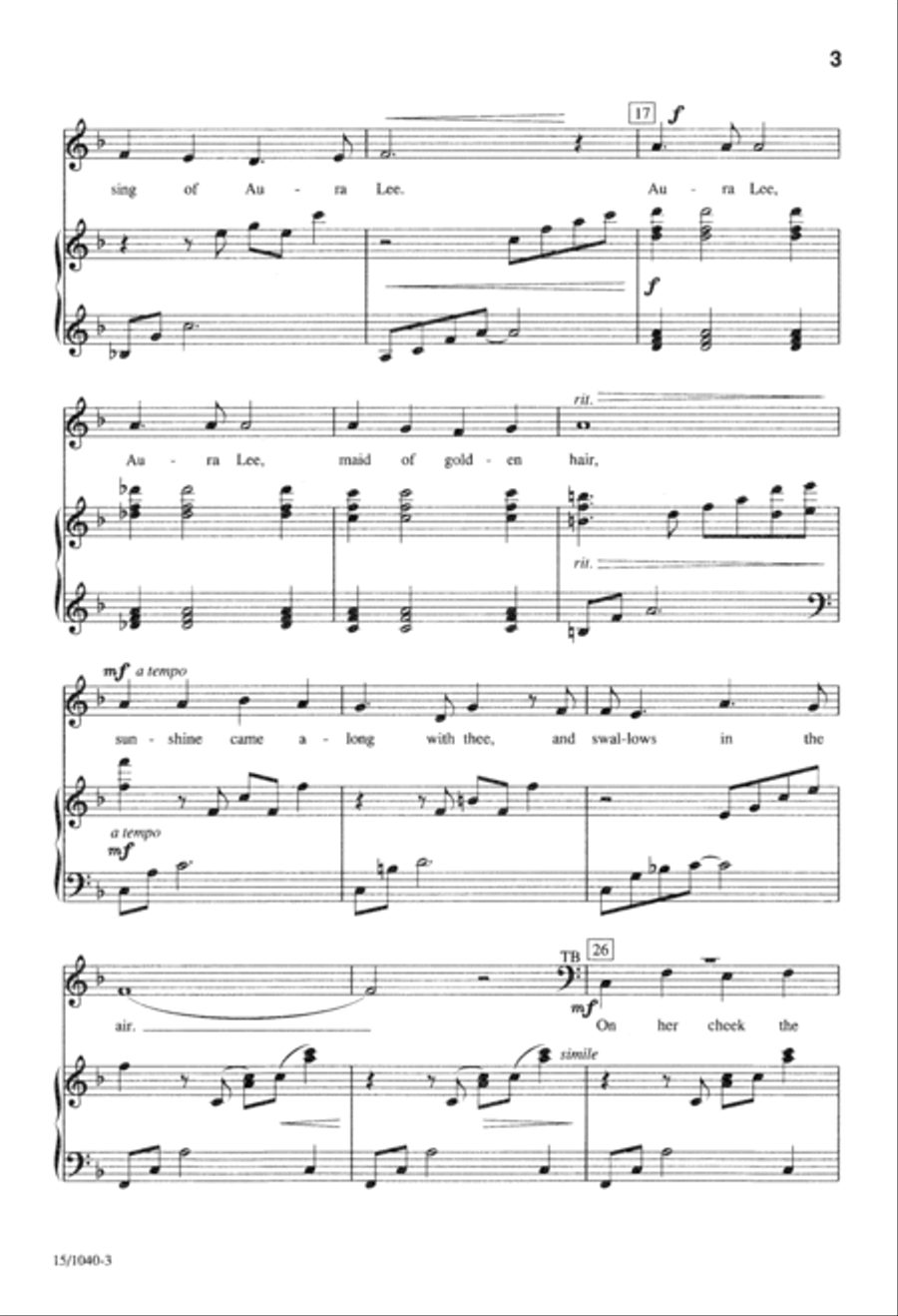 Aura Lee 4-Part scores gallery preview page 4
