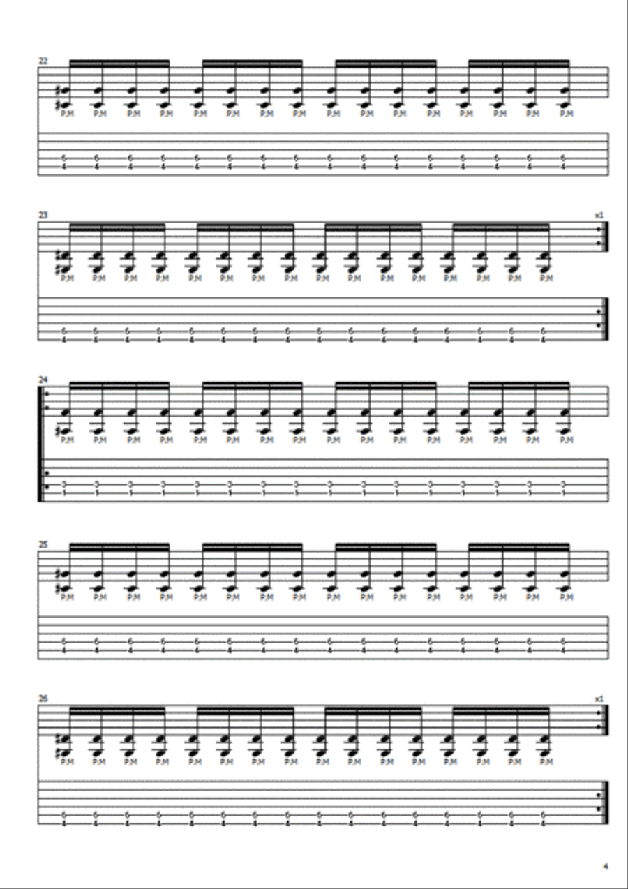 Blood Guitar Tablature scores gallery preview page 4