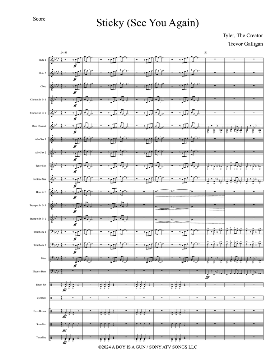Sticky Marching Band scores gallery preview page 1