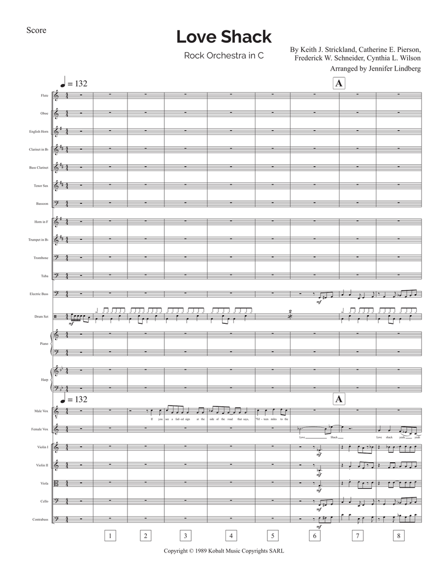 Love Shack Full Orchestra scores gallery preview page 1