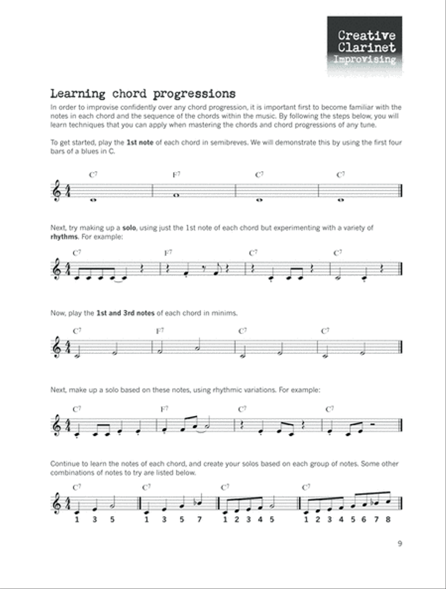 Creative Clarinet Improvising + CD Clarinet scores gallery preview page 2