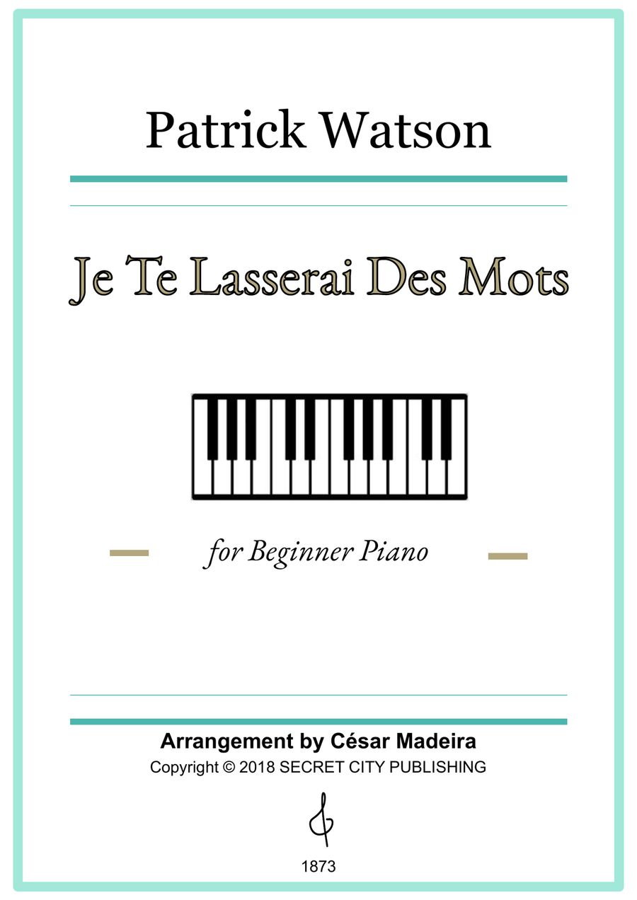 Je Te Laisserai Des Mots Easy Piano scores gallery preview page 1